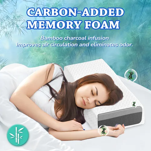 Miniatura 5 de HARBOREST Almohada Cubo Refrescante - Almohada para Dormir de Lado para Dolor de Cuello y Hombro, Almohada de Espuma Viscoelástica Cubo Pro con Azul