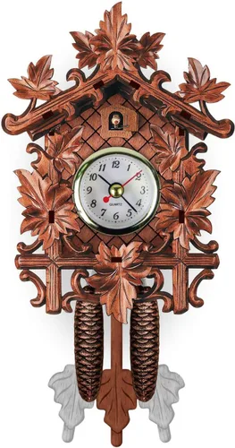 Miniatura 9 de LAPUTA Reloj de pared de madera preciso reloj colgante de madera estilo nórdico antiguo adornos decorativos para sala de estar 10