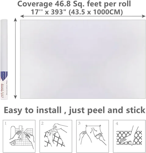 Miniatura 7 de Arthome - Papel de contacto blanco de 17 x 393 pulgadas, papel tapiz autoadhesivo de vinilo impermeable de PVC, a prueba de aceite, papel de vinilo
