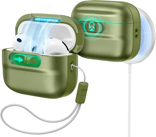 Miniatura 20 de ESR Funda para AirPods Pro (2023/2022/2019, 2ª/1ª generación), compatible con Airpods Pro 2 (cable USB-C/Lightning), listo para MagSafe, bloqueo