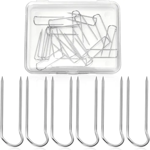 50 pines de costura en forma de U para coser y coser en forma de puntas, de acero inoxidable, para decoración del hogar
