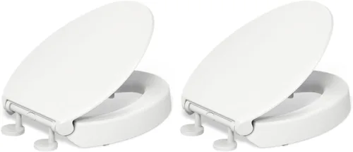 Miniatura 16 de KOHLER 25876-0 Hyten Asiento de inodoro redondo de cierre suave elevado de 3 pulgadas de altura, asiento contorneado con parachoques apretados