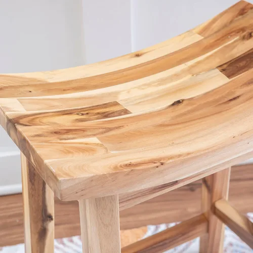Miniatura 4 de Powell Muebles Dale Saddle Bar Taburete Madera Natural
