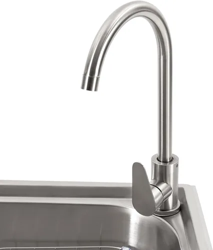 Miniatura 8 de Fregadero de cocina de acero inoxidable con soporte, fregadero de lavandería simple para el hogar con grifo, lavabo multiusos independiente