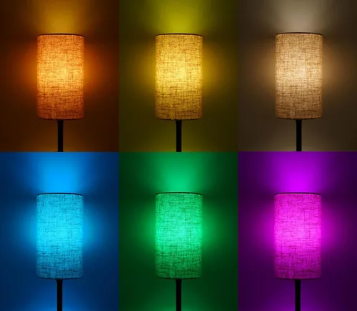Miniatura 7 de Lámpara de mesa inteligente funciona con HomeKit, Siri, Alexa, Google Assistant, lámpara inteligente de mesita de noche con salida de CA y puertos