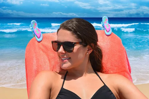 Miniatura 4 de O2COOL Bocaclips - Pinzas para toallas de playa para sillas de playa, accesorios para patio y piscina - (Chanclas) 2