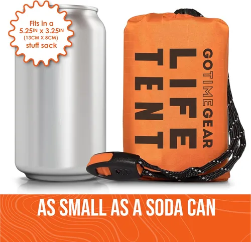 Miniatura 4 de Go Time Gear Tienda de campaña de supervivencia • Tienda de campaña de tubo de emergencia Mylar para 2 personas + Paracord • Protección para todo