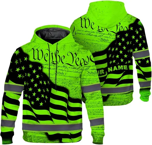 Miniatura 43 de Maddly Colección de ropa de trabajo de alta visibilidad con bandera de EE. UU., personalizada con nombre para trabajadores, corredores, camioneros