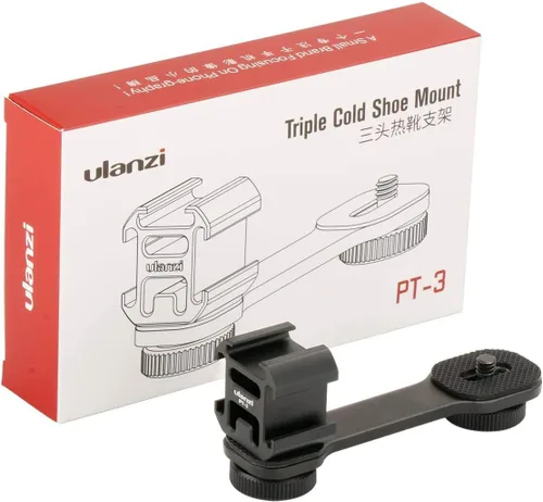 Miniatura 9 de ULANZI PT-3 Adaptador de montaje de zapata fría triple de aluminio para cardán (DJI Osmo Mobile 2/3, Zhiyun, Feiyutech), barra de extensión