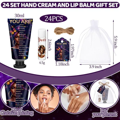 Miniatura 4 de 24 juegos de regalos de graduación cristiana, crema de manos y bálsamo labial a granel, regalos de agradecimiento para profesores, versículo