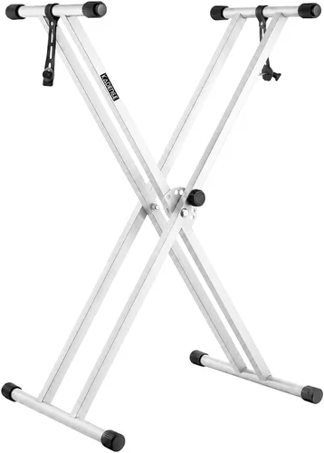 Kadence NK13WH Touring Series - Soporte para teclado de 6.6 lbs de doble X | Marco resistente y embrague de bloqueo seguro | Diseño X de doble