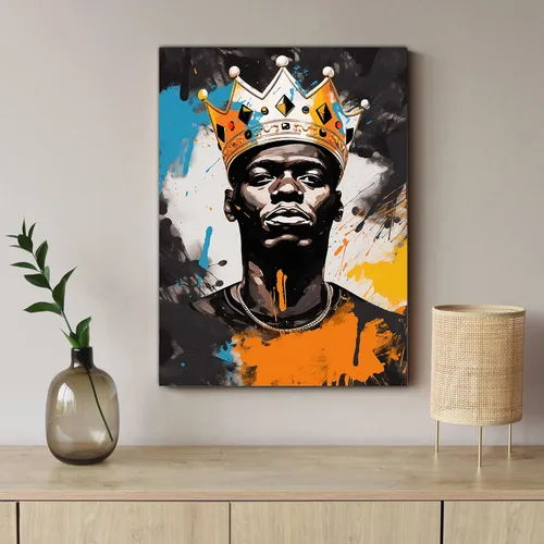 Miniatura 173 de Arte de pared afroamericano, decoración de rey y reina bailarín negro para sala de estar, arte de pareja de amor negro para dormitorio, lienzo