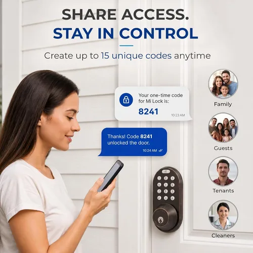Miniatura 6 de Cerradura de Puerta con Teclado de Entrada sin Llave - Cerrojo Electrónico Digital Inteligente Mejorado con Código para Puertas Principales
