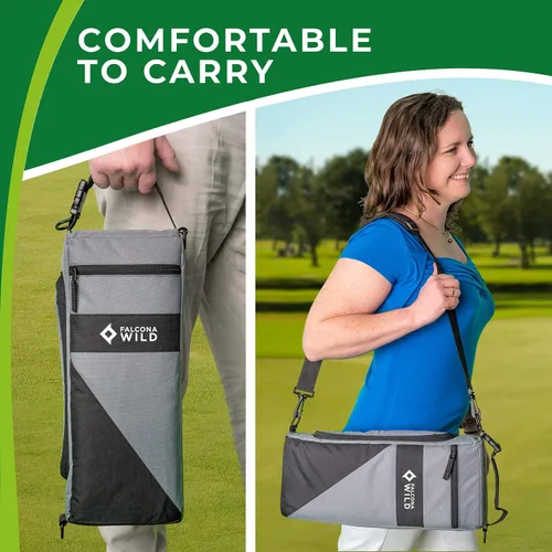 Miniatura 7 de Falcona Wild Bolsa enfriadora de golf más 2 paquetes de hielo – Mantiene las bebidas frías durante horas – Capacidad para 6 latas – Cabe