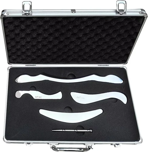 Miniatura 7 de Kit de herramientas de raspador muscular de acero inoxidable, juego de herramientas de masaje de raspado Gua Sha, herramienta IASTM - Gran