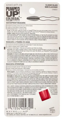 Miniatura 3 de Máscara de pestañas lavable Maybelline New York, Negro clásico