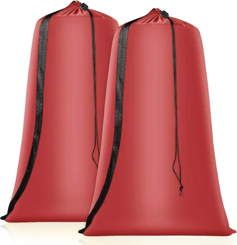 Miniatura 8 de Bolsa de lavandería resistente, paquete de 2 bolsas de lavandería de nailon XL con correas, organizador grande de ropa sucia lavable con cierre