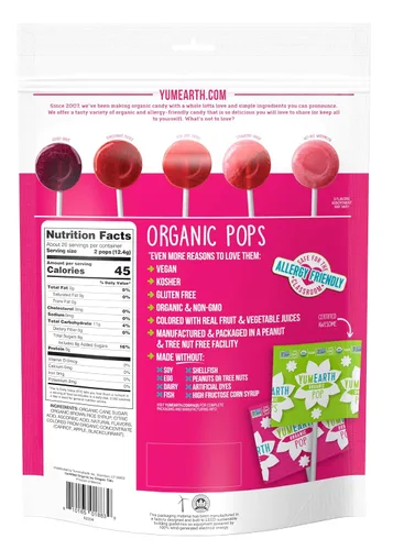 Miniatura 2 de YumEarth Paletas orgánicas de primavera, paletas con sabor a frutas, 40 unidades, aptas para alergias, sin OMG, sin gluten, veganas