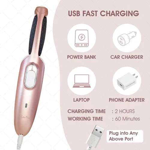 Miniatura 3 de Potente varita eliminadora eléctrica de callos – Lima de pies, amoladora y depuradora recargable, elimina la piel muerta, dura y callos – La mejor