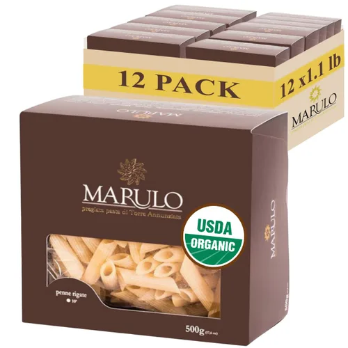 Miniatura 8 de Pasta Penne, pasta de corte bronce hecha en Italia 1.1 libras (17.64 oz), pasta italiana gourmet, sémola 100% dura sin OMG, pasta italiana