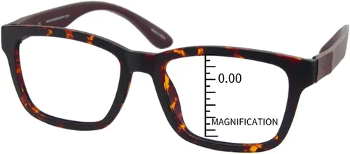 Miniatura 10 de ProEyes Gafas de lectura nucleares progresivas de corte azul, brazos similares a la madera, 0 poder en la lente superior, antirreflejantes