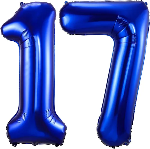Miniatura 21 de Globos de color azul marino con el número 14, globos de cumpleaños de 40 pulgadas, color azul oscuro, globos de cumpleaños de 14 o 41 pulgadas, Azul