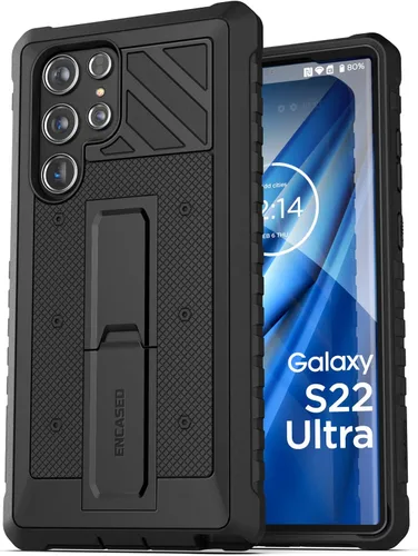 Miniatura 4 de ENCASED Falcon Armor - Funda para Samsung Galaxy S22 Ultra con soporte, funda protectora de cuerpo completo (compatible con carga inalámbrica)