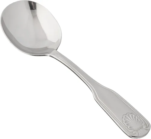 Winco Juego de cucharas de caldo Toulouse de 12 piezas, acero inoxidable extra pesado 18-0