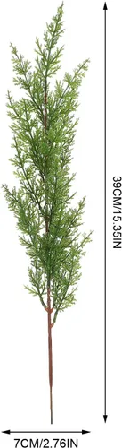 Miniatura 7 de 3 ramas de ciprés artificiales, 20.5 pulgadas, púas de pino de imitación de tallo largo, ramas de cedro, guirnalda de ramas de hoja perenne