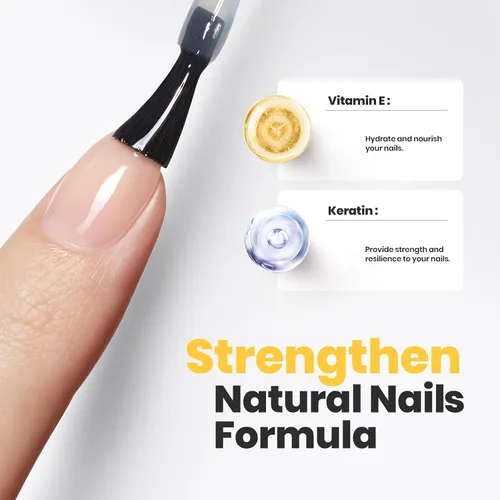 Miniatura 3 de Beetles - Esmalte de uñas 2 en 1, base y capa superior, esmalte de uñas transparente, de secado rápido, fortalecimiento de uñas natural, efecto