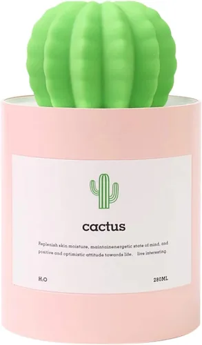Minihumidificador, 280ml USB Portátil Cactus Difusor de aire con niebla fría, Funcionamiento Ultra-silencioso para Dormitorio Hogar Oficina Yoga