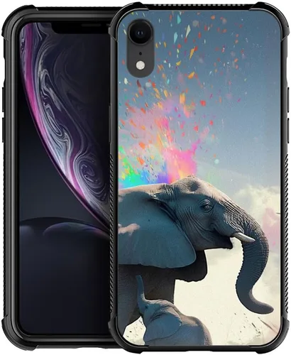 Miniatura 20 de DJSOK Funda compatible con iPhone XR, H American Eagle Flag con cuatro esquinas, protección a prueba de golpes, TPU suave y patrón de policarbonato