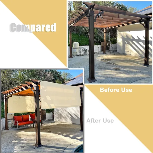 Miniatura 4 de Alion Home Funda universal transpirable para pérgola – Toldo de repuesto para pérgola – Cubierta de parasol ajustable para exteriores con varillas
