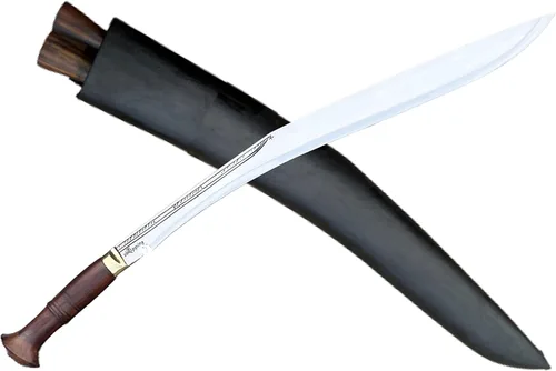 QT S - Cuchillo Kukri auténtico de 24 pulgadas, grande de 17 pulgadas, cuchillo Sirupate Khukuri de hoja fija, Gurkha Full Tang Kukri con funda de