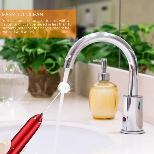 Miniatura 2 de Delm Espumador de leche eléctrico USB de acero inoxidable, espumador para lattes, espumador de leche de mano para capuchino, frappé, matcha