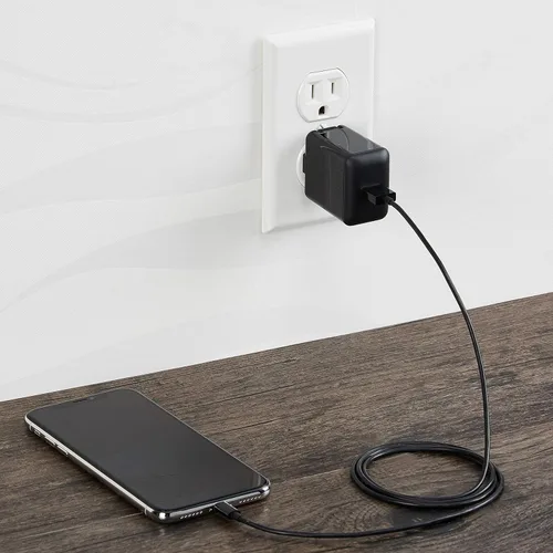 Miniatura 5 de Amazon Basics Cargador de pared USB-A de 12W con un puerto (2,4A) para teléfonos (iPhone 15/14/13/12/11/X, Samsung y más), paquete de 2, negro