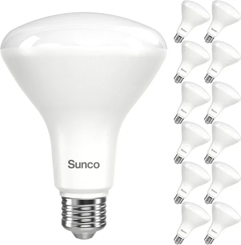 Sunco - Paquete de 12 bombillas LED BR30, alto rendimiento de 1200 lúmenes, luces de inundación para interiores, equivalente a 11 W, 65 W, 2700 K,