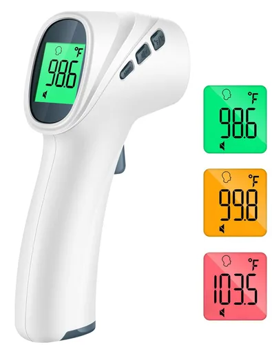 Miniatura 9 de Termómetro de frente para adultos y niños, termómetro infrarrojo digital con alarma de fiebre, resultados rápidos y precisos, fácil de usar