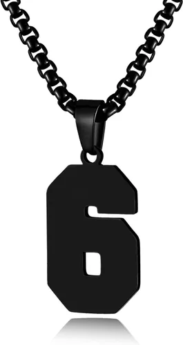Miniatura 138 de Collar de Número Dorado para Hombre, Cadena de Acero Inoxidable con Colgante de Número para Atletas, Joyería Deportiva Personalizada para Niños