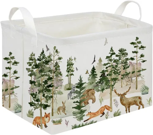 Miniatura 29 de FXOLCSHE - Canasta rectangular rosa de alpaca, canasta de lavandería impermeable plegable para guardería, canasta de juguetes para habitación