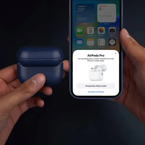 Miniatura 2 de Maogoam Funda de cuero para AirPods Pro 2 con botón, funda de piel auténtica de cera de aceite curtido vegetal para AirPods Pro 2ª