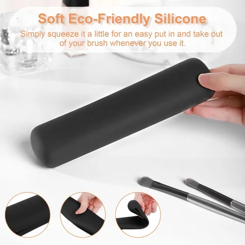 Miniatura 36 de FERYES Soporte para brochas de maquillaje de viaje, Negro, L, Simplicidad