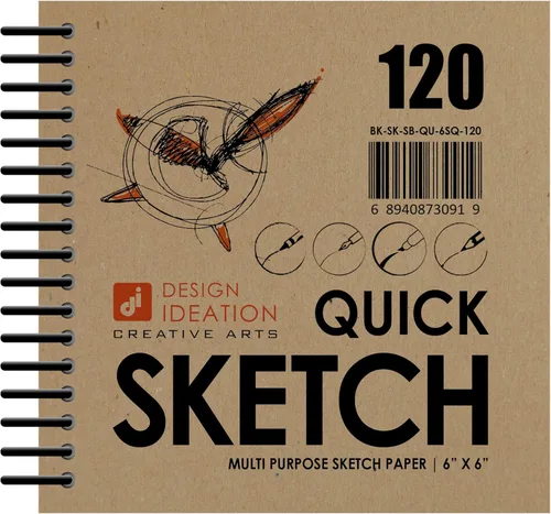 Design Ideation Libro de bocetos rápido: cuaderno de bocetos de papel multimedia para lápiz, tinta, marcador y carbón. Ideal para arte, diseño y