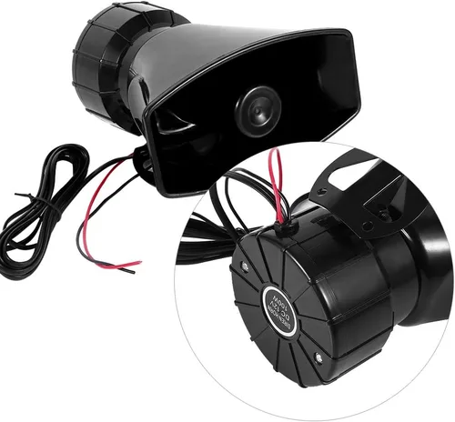 Miniatura 8 de Estink Cuerno de sirena de coche megáfono sistema PA 12 V 120 dB 7 tonos alarma electrónica de advertencia con micrófono sistema de altavoces PA