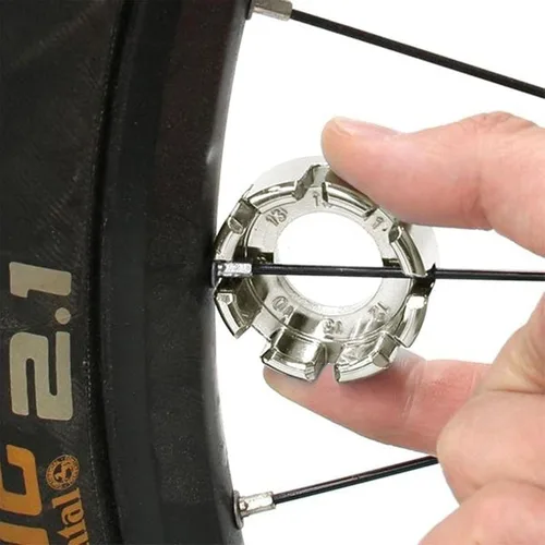 Miniatura 2 de Goabroa Llave de radios de bicicleta, acero duro 8 en 1 de acero endurecido para ajuste de tensión de rueda de precisión, compatible con pezones