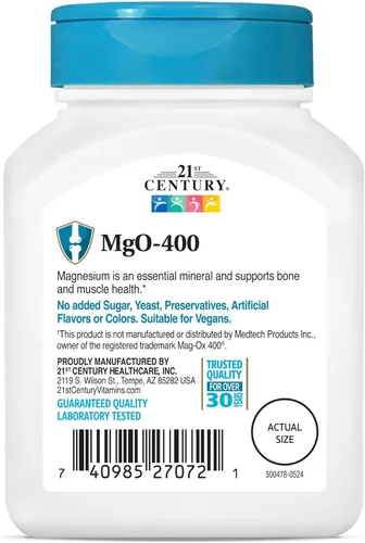 Miniatura 7 de 21st Century mgO 400 mg comprimidos, 90 unidades, surtido