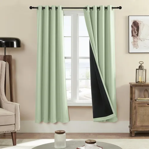 Miniatura 72 de Rutterllow - Cortinas 100% opacas, paneles de cortina con ojales, aislamiento térmico y bloqueo de luz para habitación y sala de estar
