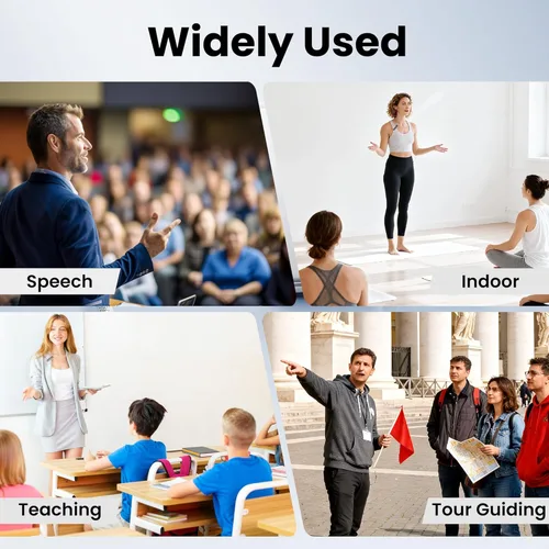 Miniatura 9 de Amplificador de voz Micrófono inalámbrico con Lavalier Bluetooth, micrófono portátil y altavoz para profesores, mini amplificador recargable, ideal