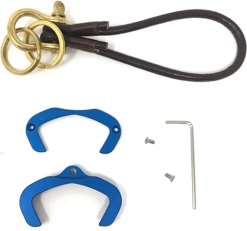 Miniatura 2 de Soporte para llaves para CAN AM Spyder F3 RT RT-S ST RSI, con cubierta para llave, color azul con correa de cuero oscuro Ver3.0 Naranja sin correa