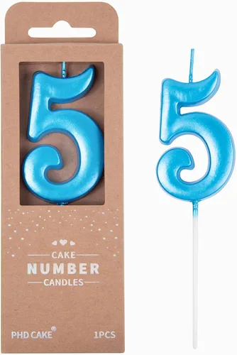 Miniatura 28 de PHD CAKE Velas de cumpleaños de 7 cm Elegantes Azul Número 4, Velas de Número Azul, Velas de Número para Pastel, Celebración de Fiesta